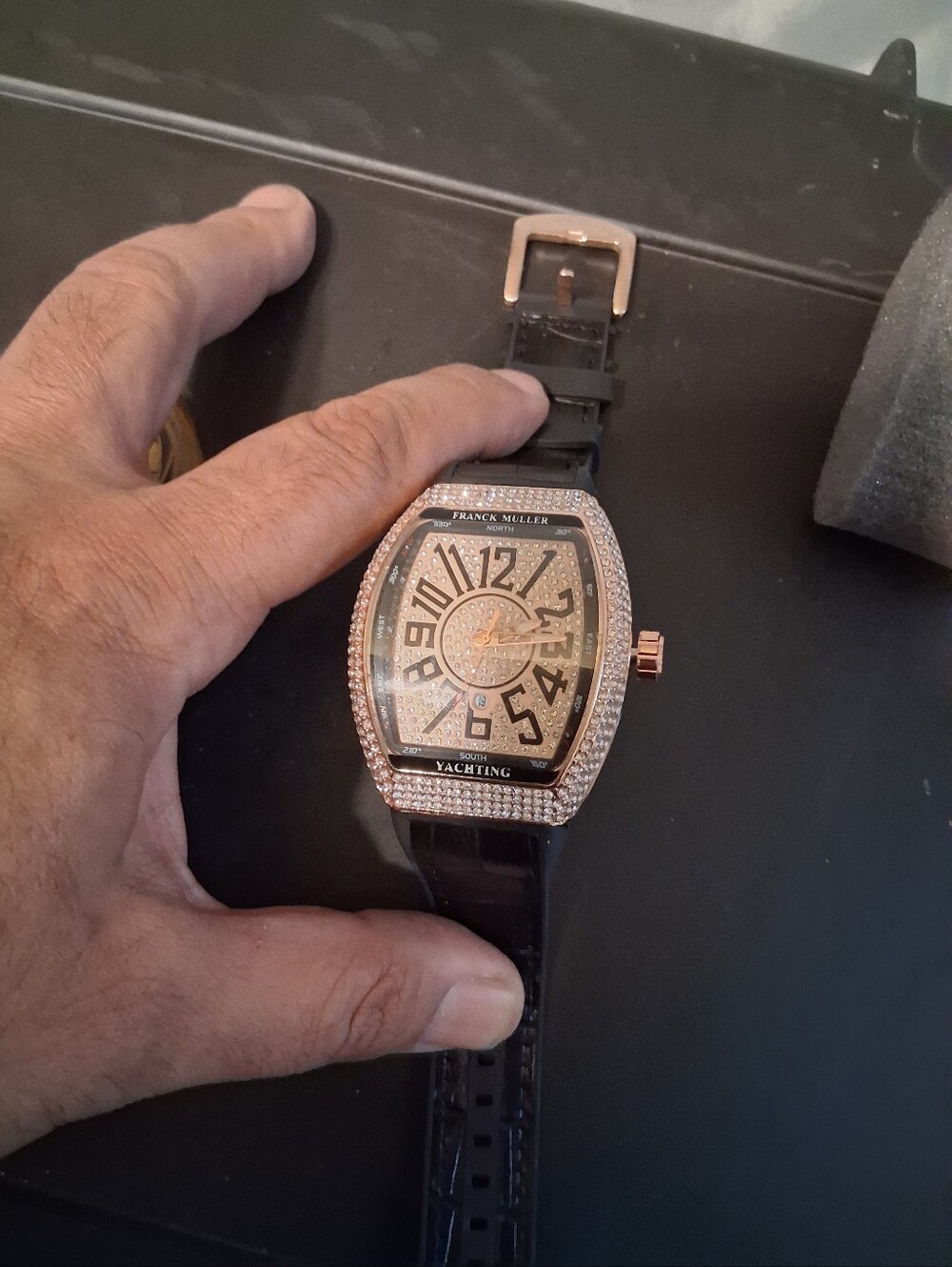 Rosetone Crystal Yachting Quartz Watch New No Box Very Large Bling Watch - Picture 7 of 11